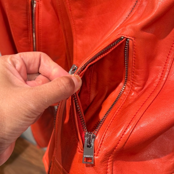 Lamarque Womens Leather Jacket Donna in grenadine, size M - Picture 8 of 16
